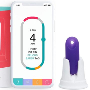 Trackle Sensor mit der dazugehörigen trackle Zyklus App Trackle Sensor mit der dazugehörigen trackle Zyklus App