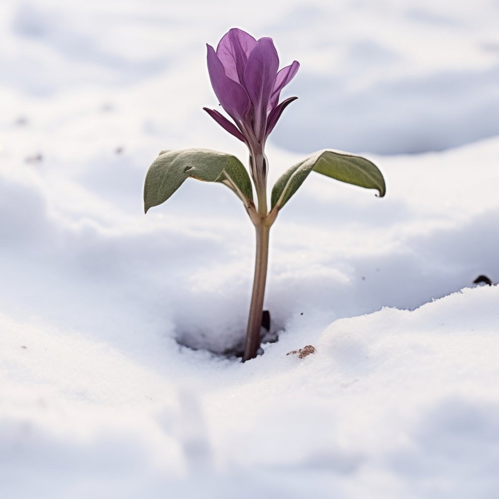 Eine Blume zwischen Wolken